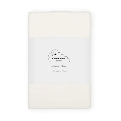 Cearceaf pentru copii crem din bumbac organic pentru pătuț cu elastic 60x120 cm Off-White – Cam Cam Copenhagen