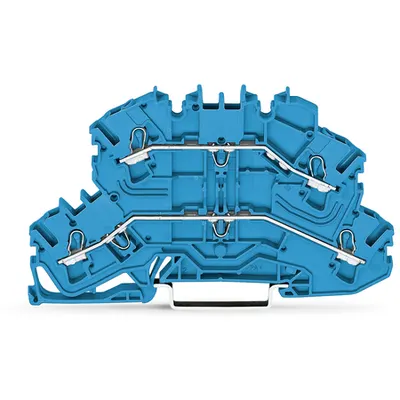 Double-deck terminal block; Through/through terminal block; N/N; suitable for Ex i applications; for DIN-rail 35 x 15 and 35 x 7.5; 2.5 mm²; Push-in CAGE CLAMP®; 2,50 mm²; blue