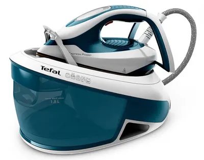 Stație de călcat cu abur Tefal - SV8111E0, 2800W, 1200 g/min, albă/albastră