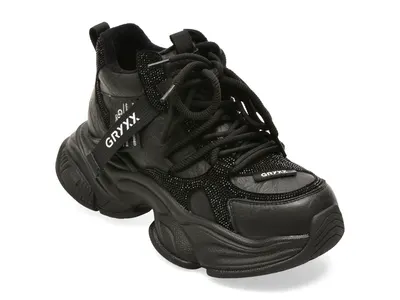 Ghete GRYXX negre, 75618, din piele ecologica