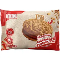 Prajitura Proteica cu Ovaz cu Aroma de Unt de Arahide si Gem de Capsuni 70g