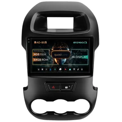Navigatie 2K Ford Ranger (2011-2015), Android, S-Quadcore 4GB RAM + 64GB ROM, 9.5 Inch - AD-BGS90042K+AD-BGRKIT135B