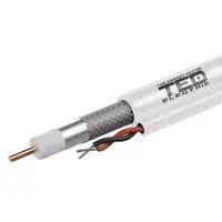 Cablu coaxial cu ALIMENTARE 75 ohm RG59 cupru 0,81 mm + 2 fire alimentare CCA x 0,75 mm, rola 305ml, TED003799