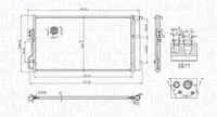 Condensator climatizare (cu uscator) potrivit HYUNDAI TUCSON; KIA SPORTAGE IV 1.6-2.4 06.15-09.22