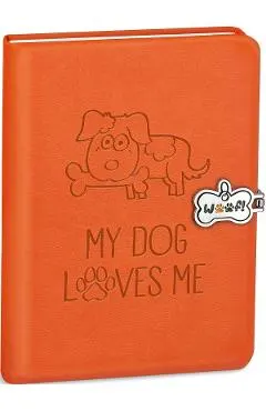Jurnal cu inchidere magnetica. My dog loves me. Portocaliu