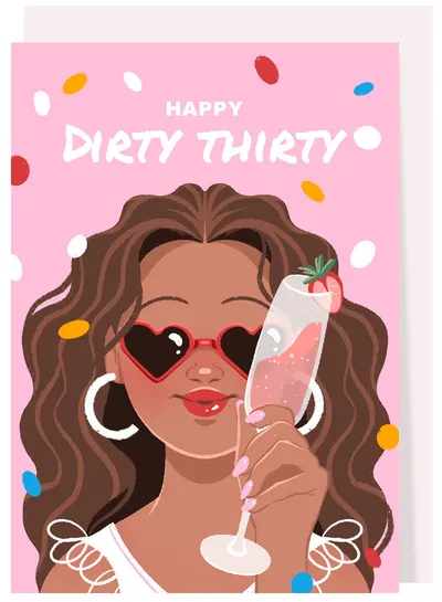 Card de ziua de naștere Creative Goodie - Happy dirty thirty