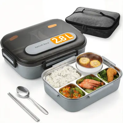 Caserola Pranz 316 Inox Food-Grade cu 2.1, 3L Capacitate, Albastru - Default Title