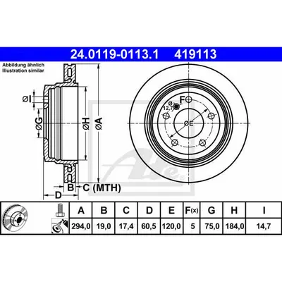 Disc frana ATE 24.0119-0113.1