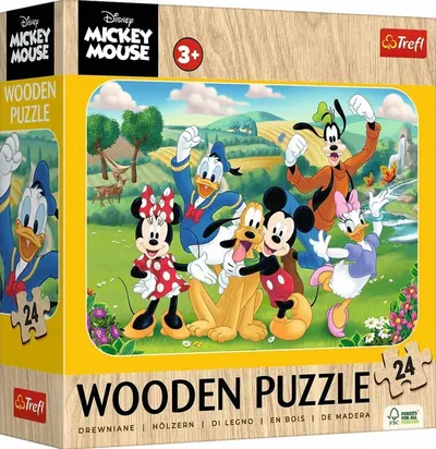 Puzzle din lemn pentru copii Trefl din 24 piese - Mickey Mouse și prietenii