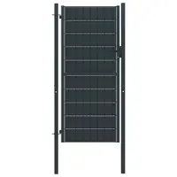 vidaXL Poartă de gard din PVC și oțel, 100x124 cm, antracit