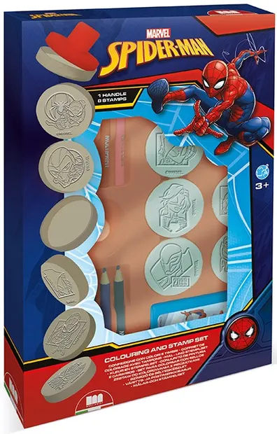 Set de ștampile Multiprint Spider-Man - 8 buc., cu mâner