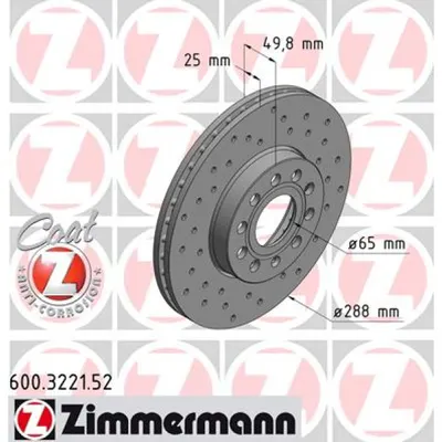 Disc frana ZIMMERMANN 600.3221.52