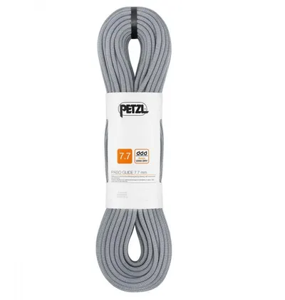 Corde dublă Petzl Paso Guide 7,7 mm Dry 60 m gri pentru alpinism