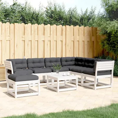 Gossi set mobilier de gradina cu perne, 7 piese, lemn masiv de pin