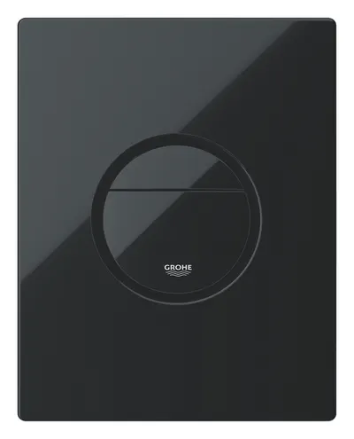 Placa de actionare WC Grohe, Nova Cosmopolitan, dubla spalare, reversibila, 156 x 197 mm, negru