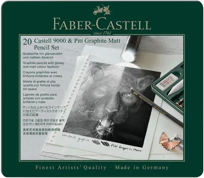 Set creioane grafit Faber-Castell Pitt & Castell 9000 - 20 buc