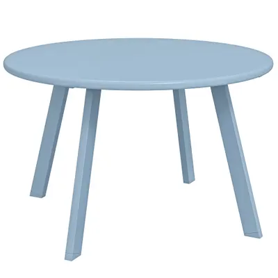 Outsunny Masă de cafea rotundă mică, masă de serviciu cu piciorușe antiderapante, cadru din metal, pentru grădină, Ø 70 x 42 cm, albastru | Aosom Romania