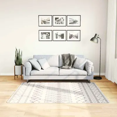 vidaXL Covor lavabil, negru și alb, 120x170 cm
