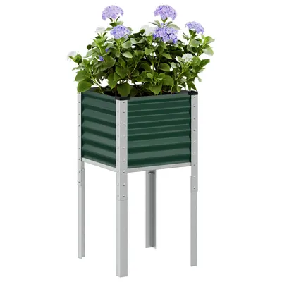 Gossi jardiniera de gradina, verde, 45x45x88 cm, otel