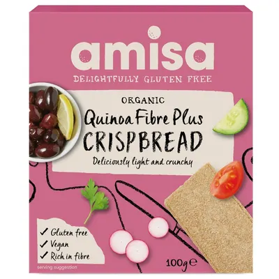 Crispbread cu quinoa fibre plus bio 100g Amisa