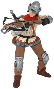 Figurina Papo The Medieval Era – Arcas cu arbaleta, cu armura rosie