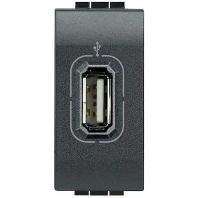 Conector USB de tip mama LiVinglight - Antracit - 1 modul