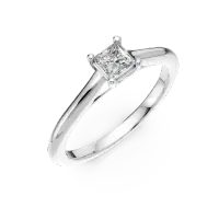 Inel de logodna din platina cu un diamant princess solitaire de 0.3ct