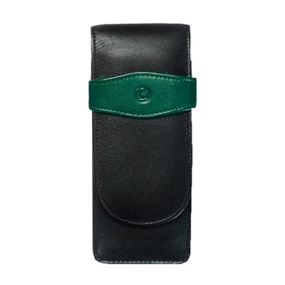 Etui din piele, pentru 3 instrumente de scris, negru-verde, TG32, Pelikan