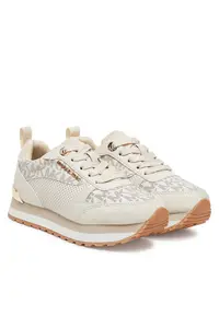 Pantofi sport copii - adidasi fetite - piele ecologica - culoare vanilie