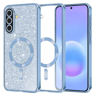 Husa MagSafe pentru Samsung Galaxy A57 5G, Techsuit, Luxury Glitter, Bleu