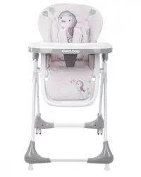 Scaun de masa pentru copii Sweet Nature Beige Bird cu inaltime reglabila, pliabil, spatar reglabil, roti,husa impermeabila detasabila, suport picioare reglabil, tavita dubla,centuri de siguranta,sistem siguranta antialunecare