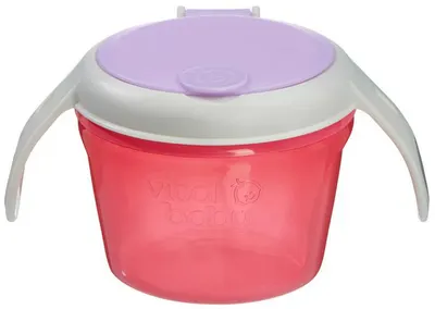 Bol de hrănire fără vărsări Vital Baby - 200 ml, roșu