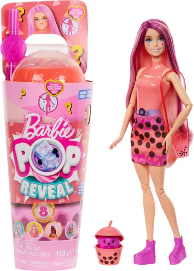 Set de joacă Barbie Pop Reveal - Bubble tea, Mango Mochi, cu 8 surprize