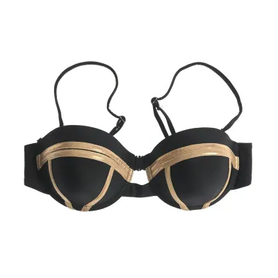 Sutien de baie negru cu accente aurii