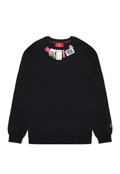 Bluza de trening cu decolteu cu segmente logo - Negru