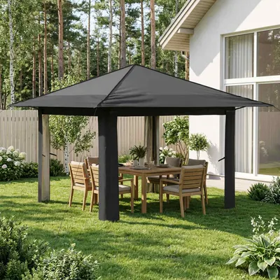 vidaXL Gazebo fără Pereți Laterali Gri deschis și antracit