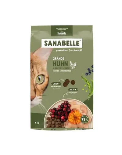 SANABELLE Grande hrană uscată pisici mari cu pui 8 kg
