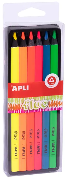 Set creioane colorate Jumbo APLI - 6 culori, neon
