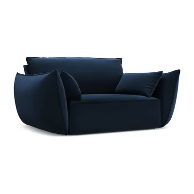 Fotoliu albastru închis cu tapițerie din catifea Vanda – Mazzini Sofas