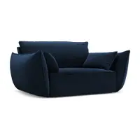 Fotoliu albastru închis cu tapițerie din catifea Vanda – Mazzini Sofas