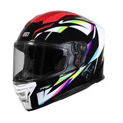 Casca moto integrala, Origine Pista cu bluetooth, culoare rosu negru, marime L