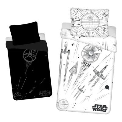 Lenjerie de pat din bumbac fosforescentă pentru copii pentru pat de o persoană 140x200 cm Star Wars – Jerry Fabrics