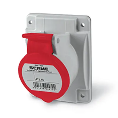 Priza incastratan16A 2P+E 9h 380-415V 50Hz 60Hz 70X87MM terminal cu surub With SAFE-IN device