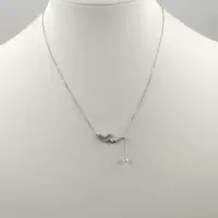 Set colier cu lant din argint 925 si pandant doua inimi si perla fina