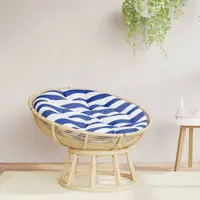 vidaXL Pernă rotundă dungi albastre/albe, Ø100 x11 cm, textil Oxford