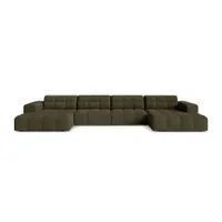 Colțar kaki cu tapițerie din chenille (în formă de "U") Chicago – Cosmopolitan Design