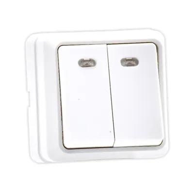 Intrerupator dublu cu LED Eco Premium aparent