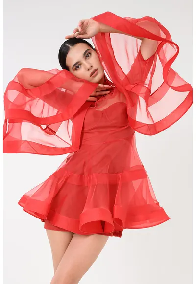 Rochie mini Rebellion Lantern - Coral