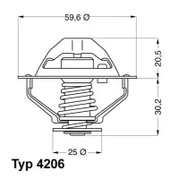 Termostat, lichid racire WAHLER 4206.90D