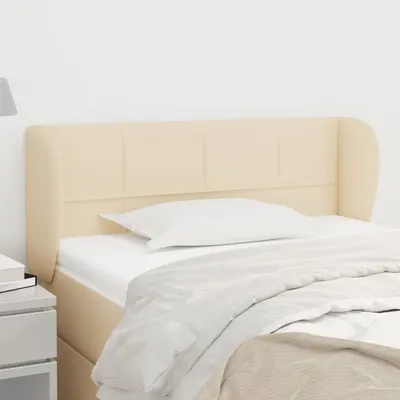 vidaXL Tăblie de pat cu aripioare crem 103x23x78/88 cm textil